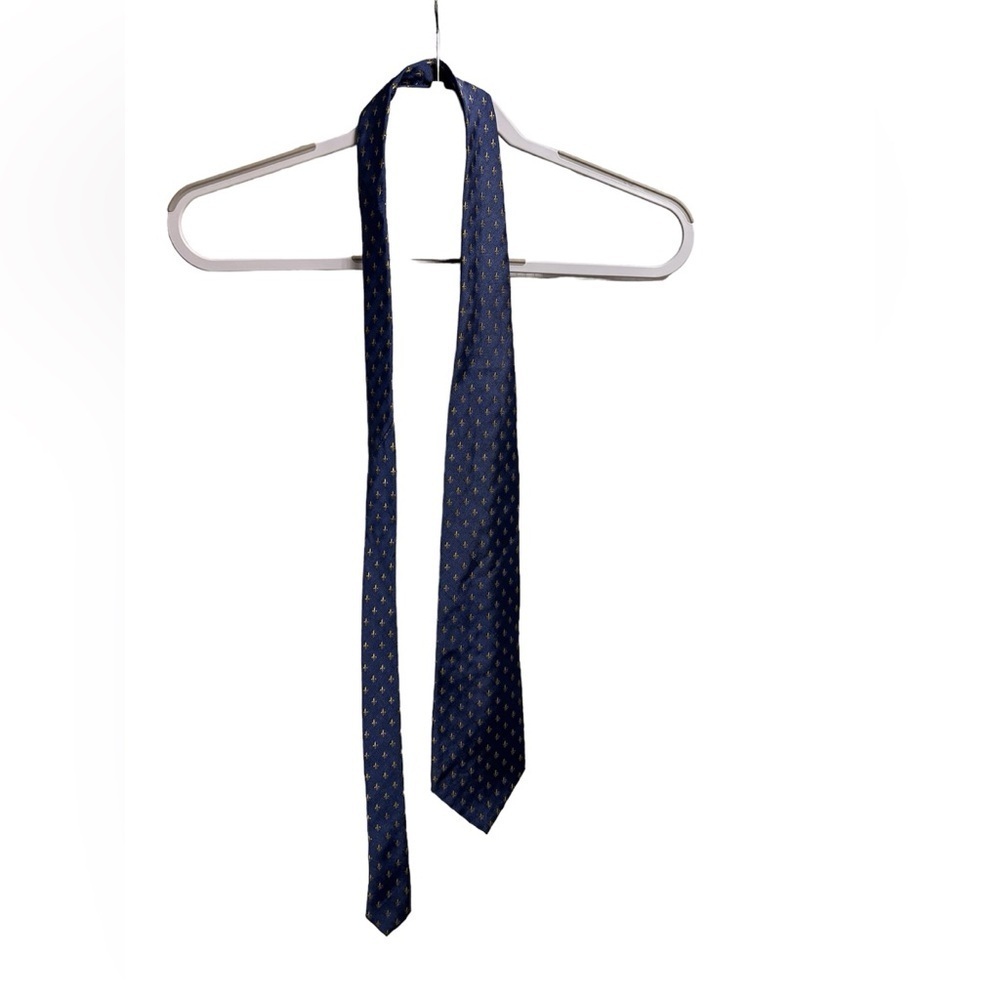 TIE RACK Men's Tie Made in Italy blue and gold 100% Silk